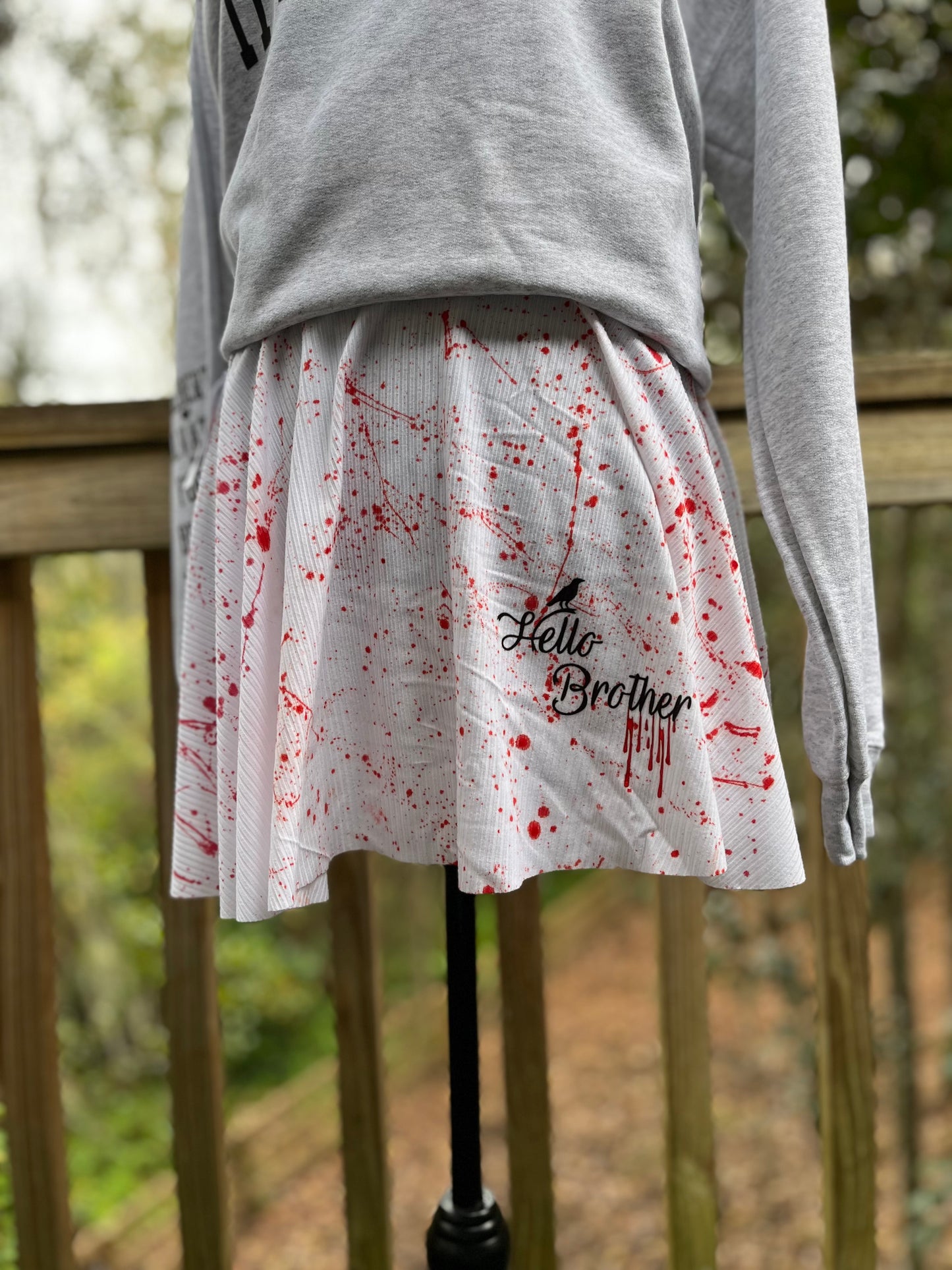 Hello Brother Hand Splattered Skater Skirt