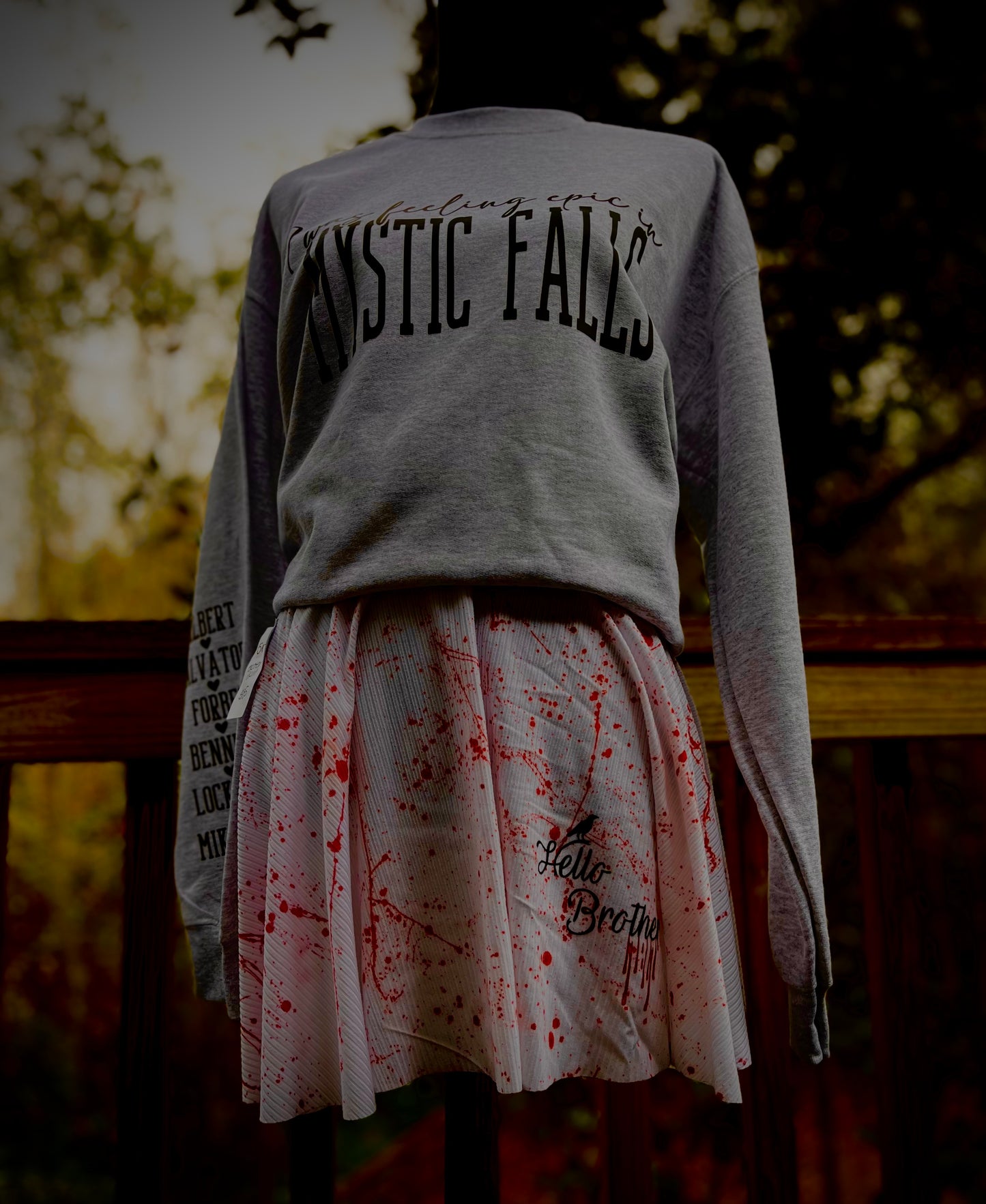 Hello Brother Hand Splattered Skater Skirt