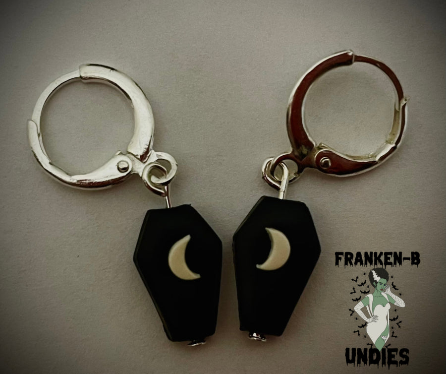 Moon Coffin Clay Earrings