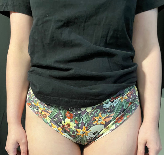 Spring Skull Floral Thong