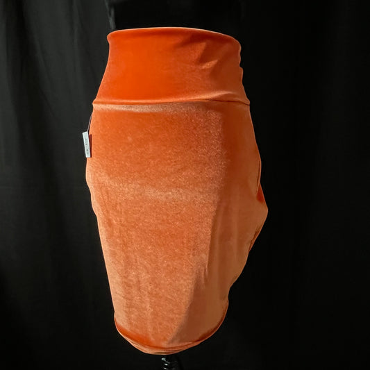 Pumpkin Orange Velvet Mortician Skirt