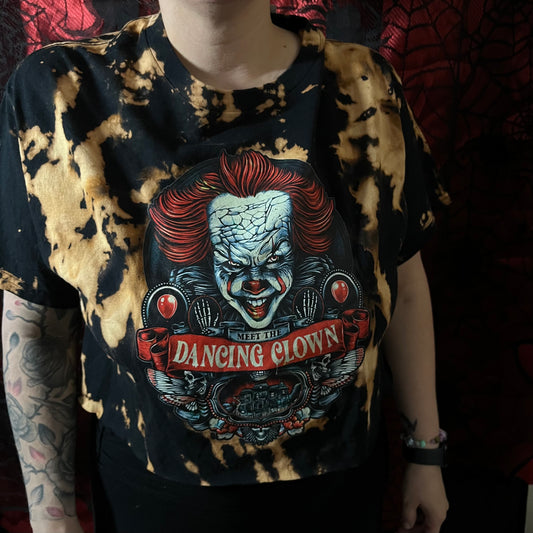 Dancing Clown Bleached Cropped Tee