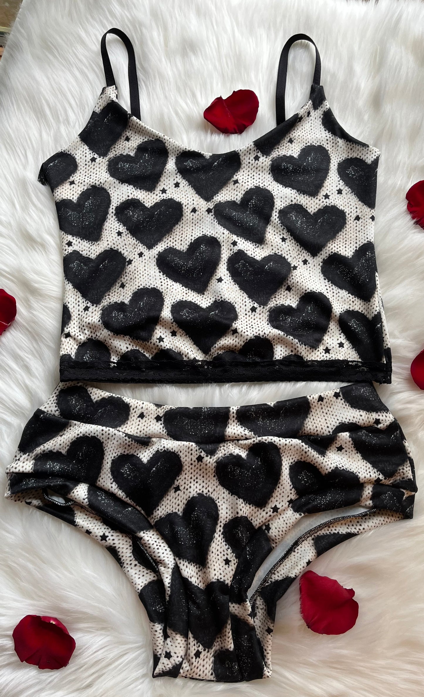 Cara Mia Black Hearts "Stevie" Top