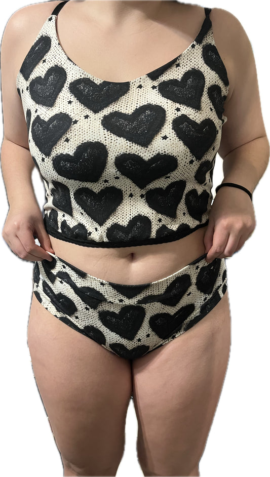 Cara Mia Black Hearts "Stevie" Top