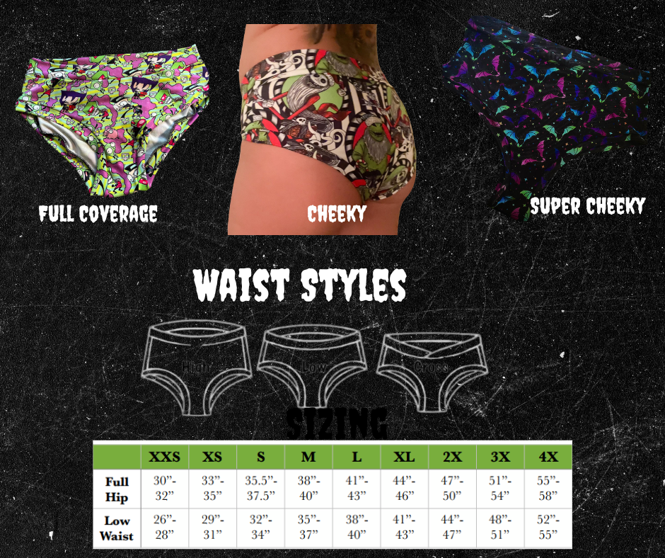 Undies Styles & Sizing